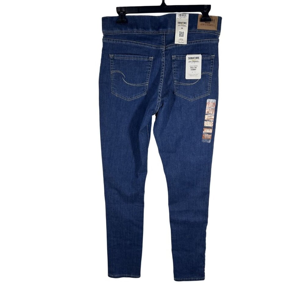 Levi Signature Pull-On Skinny Fit Jeans Women's‎ 8 Blue Denim Total Shaping NEW - Picture 2 of 12